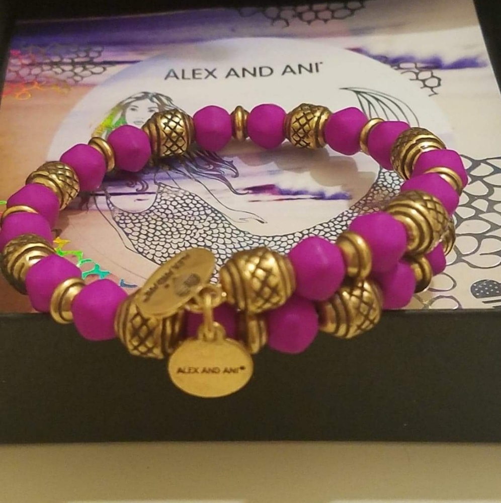 Alex and Ani Electric Wrap, Dragonfruit, RG